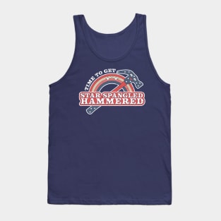 Time To Get Star Spangled Hammered 4th Of July Funny Hammer Tank Top